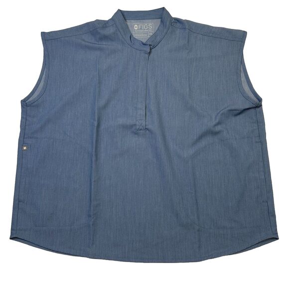 Figs Rafaela Scrub Shirt Top Womens Size XXL 2XL Blue Modern PO 1299 NEW - Picture 1 of 11